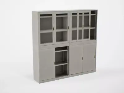 Modular Japanese Office Shelves - 6 models Free low-poly 3D model
