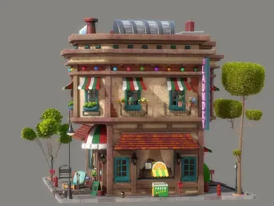 Cartoon House 01 3D model