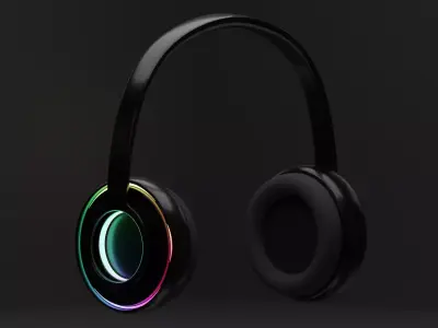 wireless gaming headphones with RGB lights Free 3D model