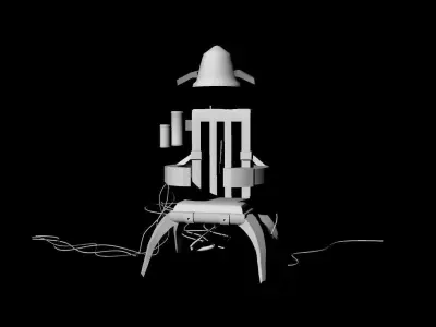 Sci-Fi Futuristic Chair untextured 3D model