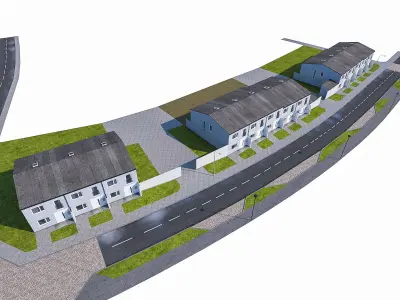 Neighborhood Houses 03  Low-poly 3D model