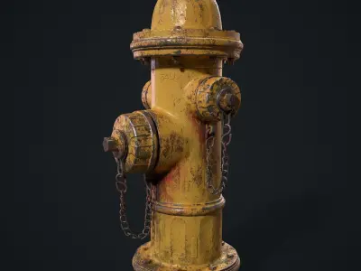 Fire Hydrant Low-poly 3D model 53