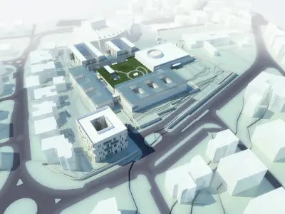 Campus Buildings Set 01 Low-poly 3D model