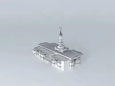 LDS. Templo Mormon, Perth Australia .106 th. operating Temple. Free 3D model