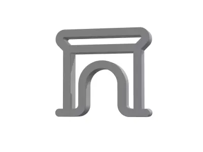 3d archway Low-poly 3D model