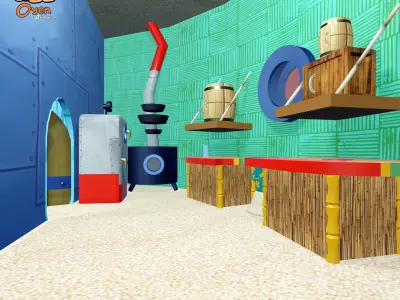 SpongeBob Pineapple House Complete with Inside 3D model
