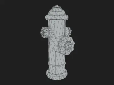 Hydrant fire Low-poly 3D model shop