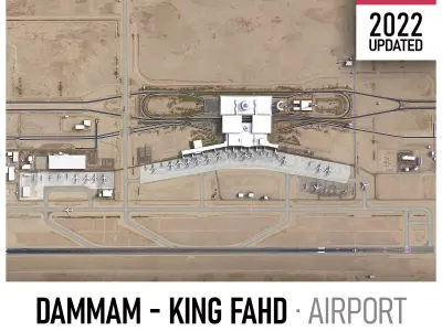 Dammam Airport Low-poly 3D model