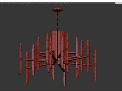 The Light 36 Bulb Chandelier Low-poly 3D model