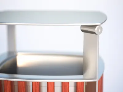 Metal trash container 3D model