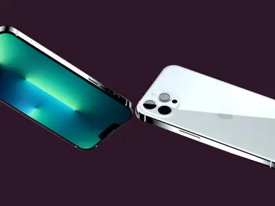 iPhone 13 Pro Max Silver Pro Scene Low-poly 3D model