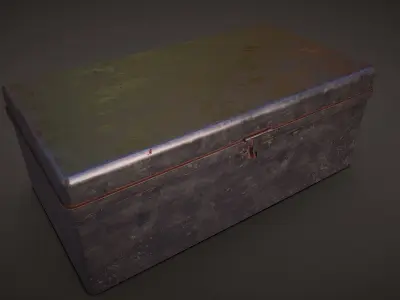 Trunk metal chest Low-poly 3D model