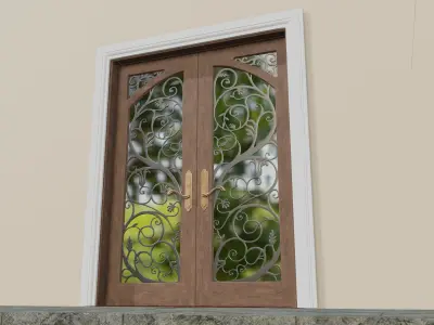 Spanish Main Entry Double Door 3D model