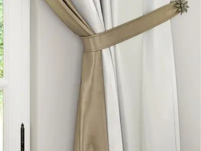 Curtain with stripes 3D model