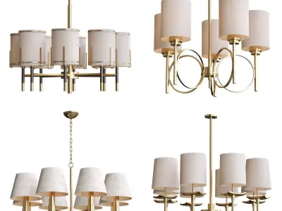 Wide chandelier 3D model