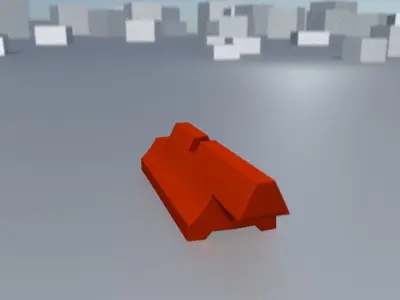 White and Red Road Traffic Barrier - Part 2 - Low-poly 3D model