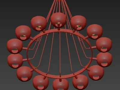 Callisto gold chandelier 3D model