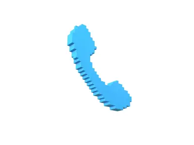 Voxel Phone Symbol v1 003 Low-poly 3D model