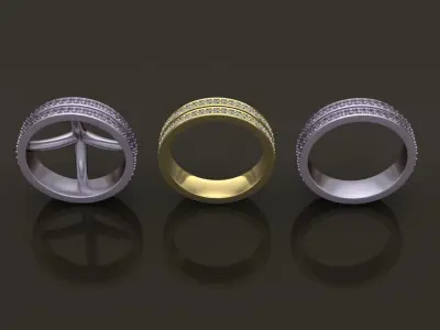 Double Stack Diamond Infinity Band Mix Size 3D print model