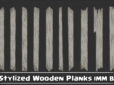 85 Stylized Wooden Planks IMM Brush VOL01 3D model