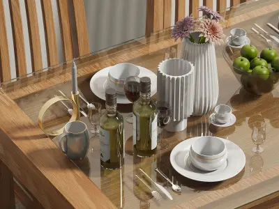 dining table with chair   3D model