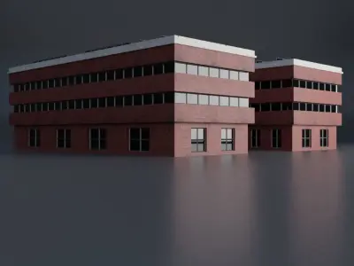 URBAN CITY BUILDING 4 Low-poly 3D model