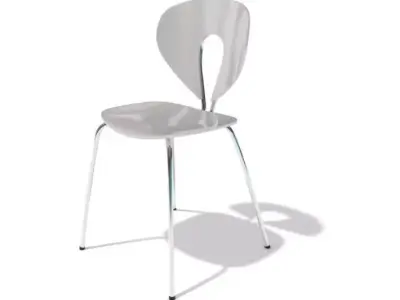 Minimalistic Silver Chair 3D model