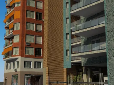 Building Collection 41-50 Low-poly 3D model