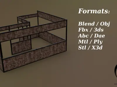 Stall stand 17 R Low-poly 3D model