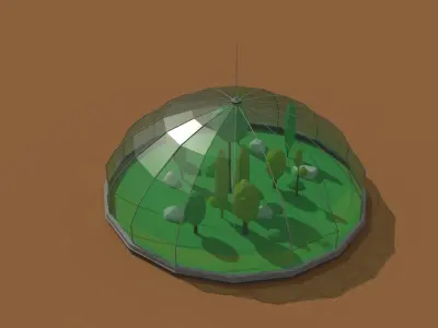 Low Poly Scifi Greenhouse Low-poly 3D model