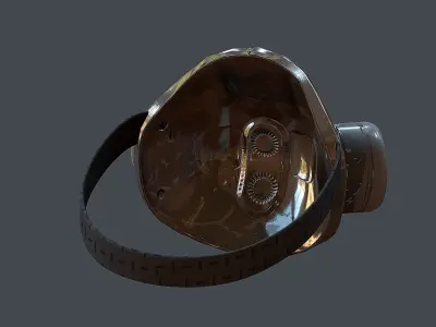 Gas mask helmet 3d model scifi Low-poly  Low-poly 3D model 425