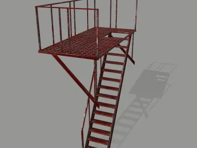 Fire Escape Low-poly 3D model
