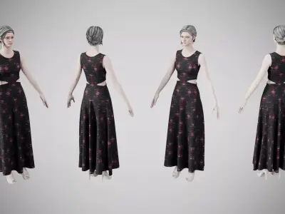 Dress 31 Light Burst Static Low-poly 3D model