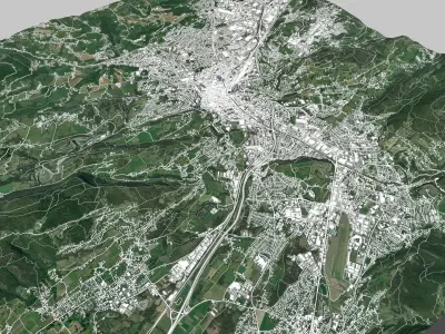 Cityscape Chambery France  3D model