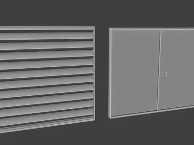 3 High Poly Doors and Textured 3D Models Low-poly 3D model