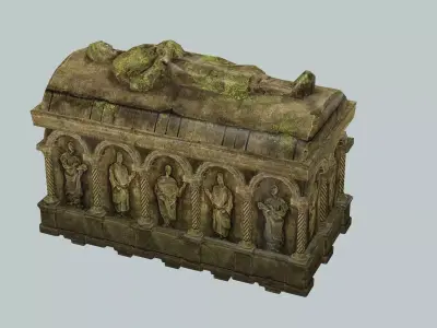 kingdom King Grave Low Poly 3D Model Low-poly 3D model