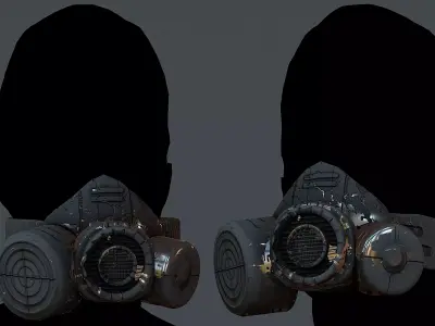 GAS MASK PROTECTION 17 Low-poly 3D model