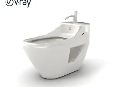 Traditional Ceramic Bidet Model Pack Low-poly 3D model