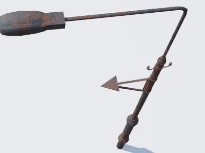 Old Rusty Street Lamp Low-poly 3D model