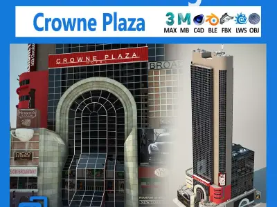 NYC Building Crowne Plaza Low-poly 3D model
