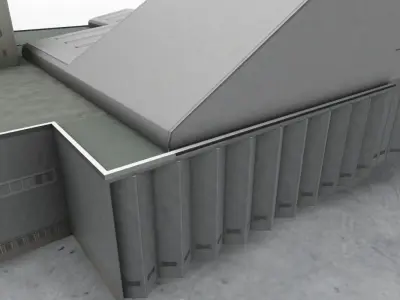 EGKK Hangar 2 Low-poly 3D model