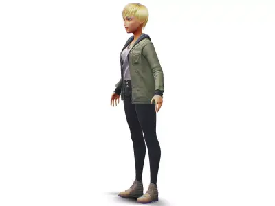 Young Woman - Smart Casual Clothes - Chic Street Style Outfit HP 3D model
