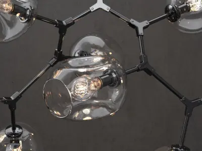 Branching bubble 8 lamps 2 3D model