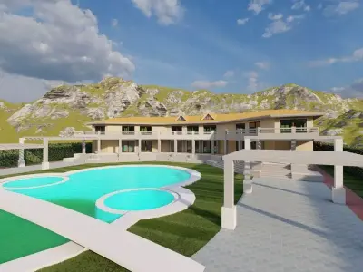 Casa Scene-villa-modern house 3D model 68