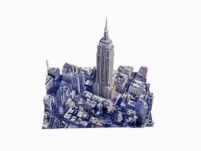 Empire State Building Low-poly 3D model purchase