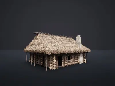 MEDIEVAL SLAVIC HOUSE COTTAGE CABIN HUT GENERIC VILLAGE FARM AAA Low-poly 3D model