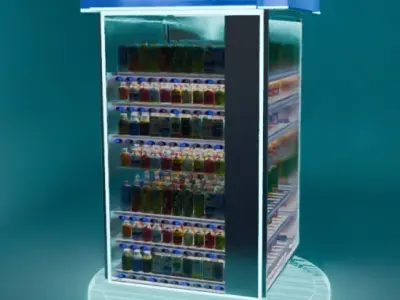 Cyberpunk Neon-Lit Sci-Fi Futuristic Vending Machine 3D model