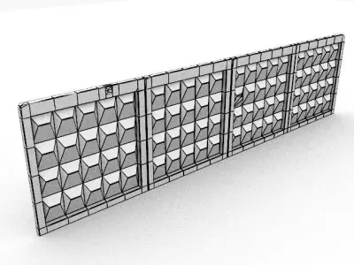 Concrete wall 3D model 6
