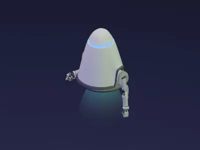 Assistant Robot Low-poly 3D model