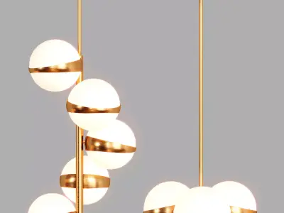 KAIRA modern glass ball pendant light 3D model